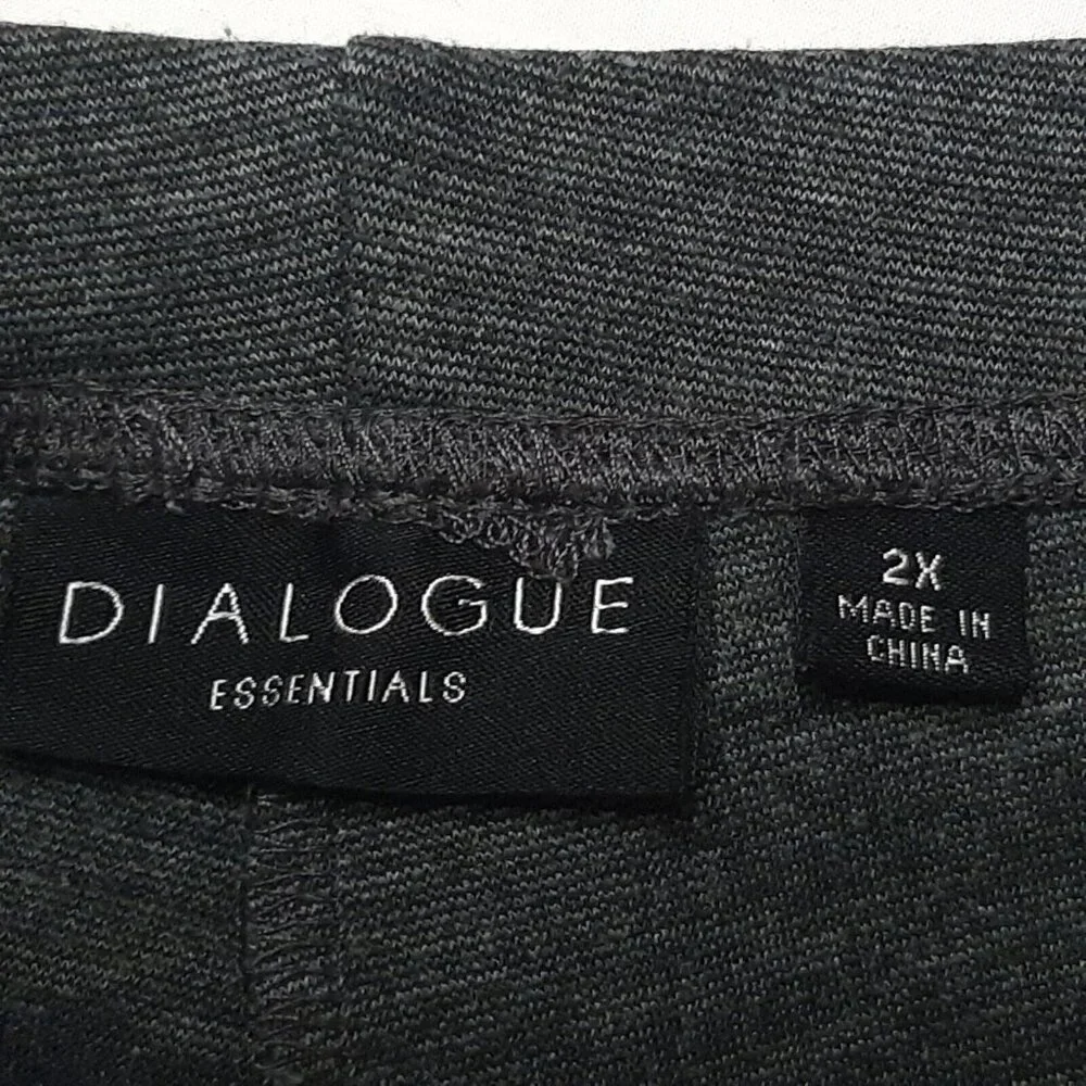 Dialogue Trouser Pants Womens Plus 2X Gray Elastic Waist Stretch Heather - Picture 11 of 12